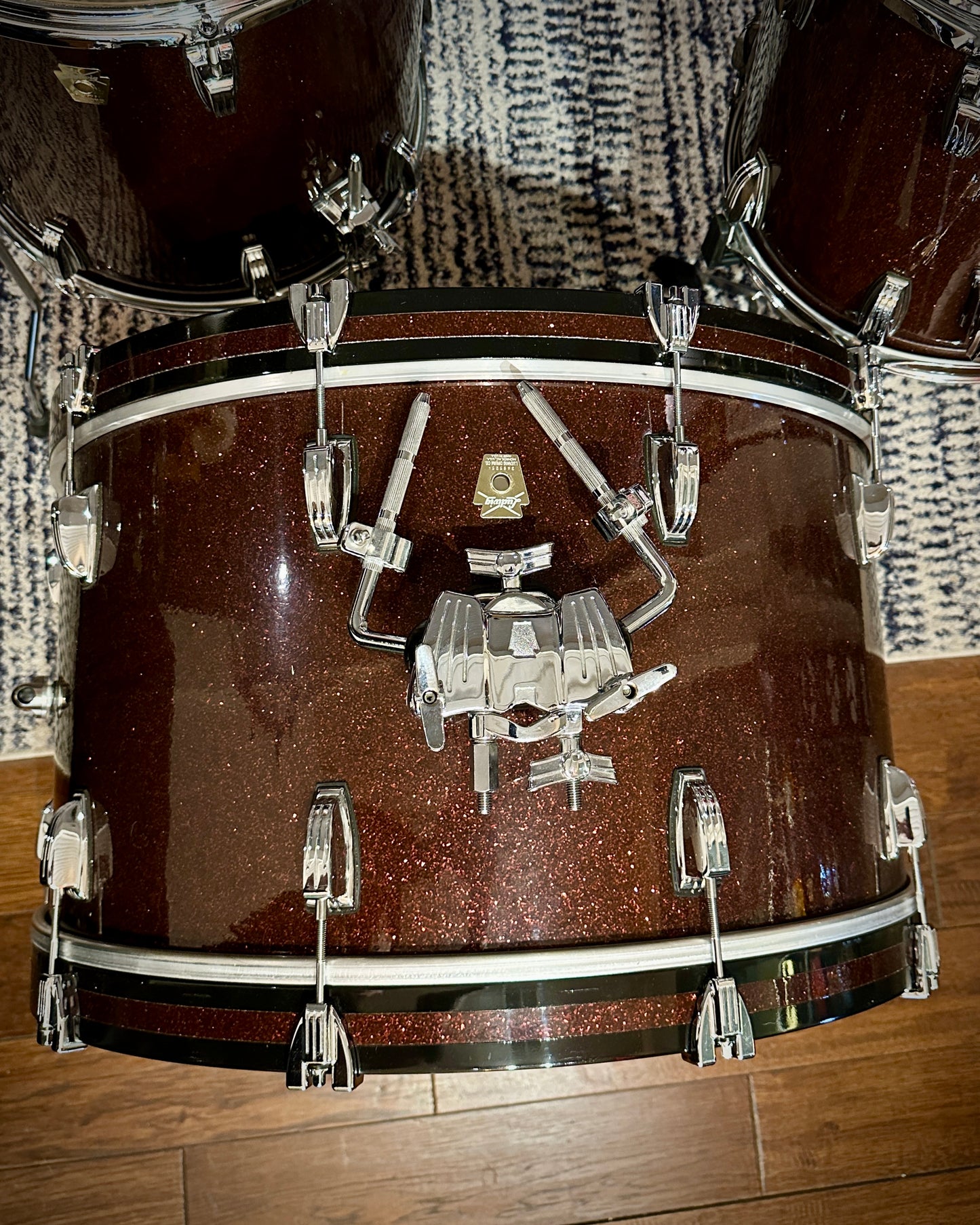 Ludwig Classic Maple Burgundy Sparkle 4-Piece Set 14/16/18/26 with Sennheiser E901 Microphone