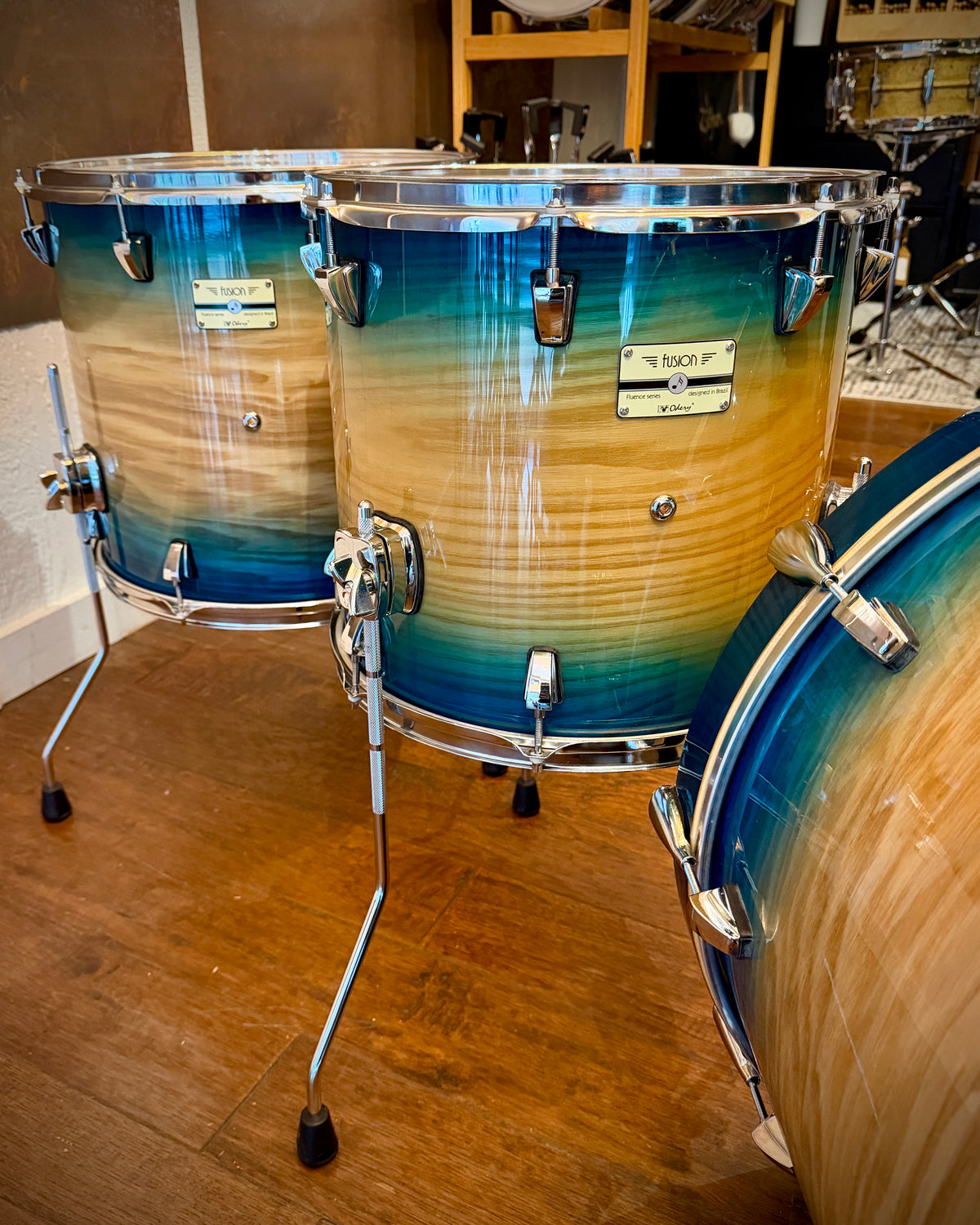 Odery Fluence Fusion 12/14/16/22 4-piece Drum Set - Blue Burst