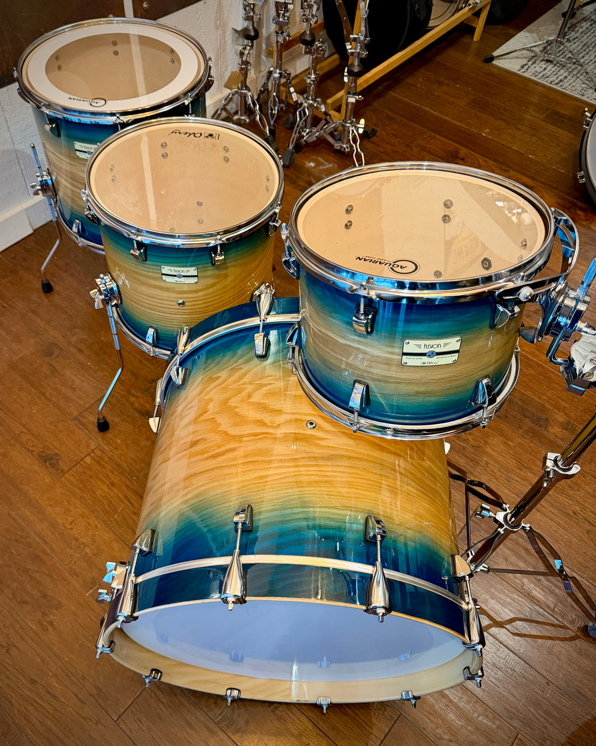 Odery Fluence Fusion 12/14/16/22 4-piece Drum Set - Blue Burst