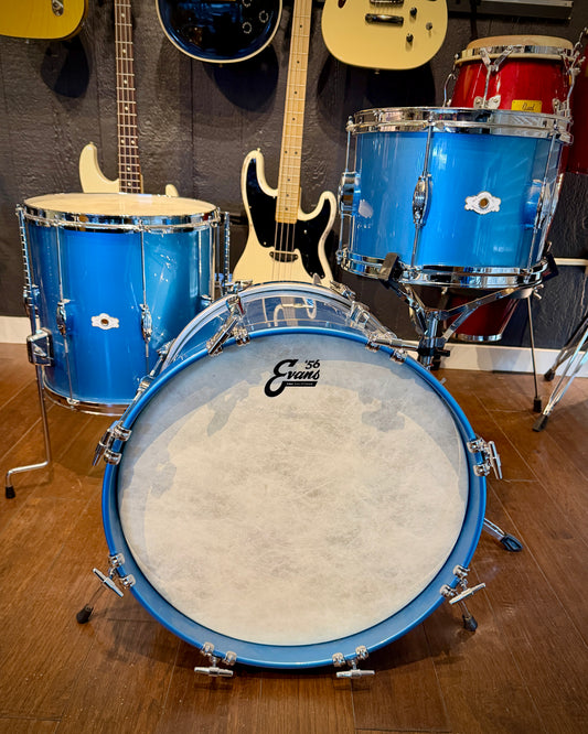 George Way Tuxedo Studio 12/14/18 3-piece Drum Set - Billion Dollar Blue