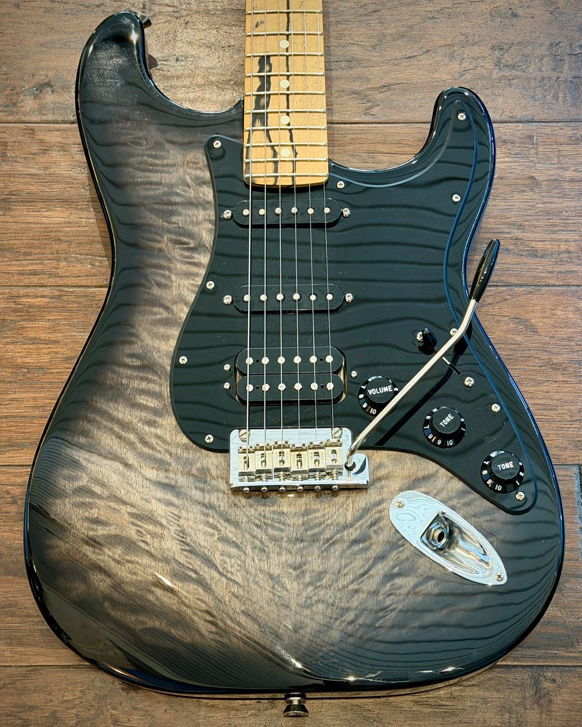 Fender American QMT Strat with Pale Moon Ebony FB - 2019 - Transparent Black w/ OHSC