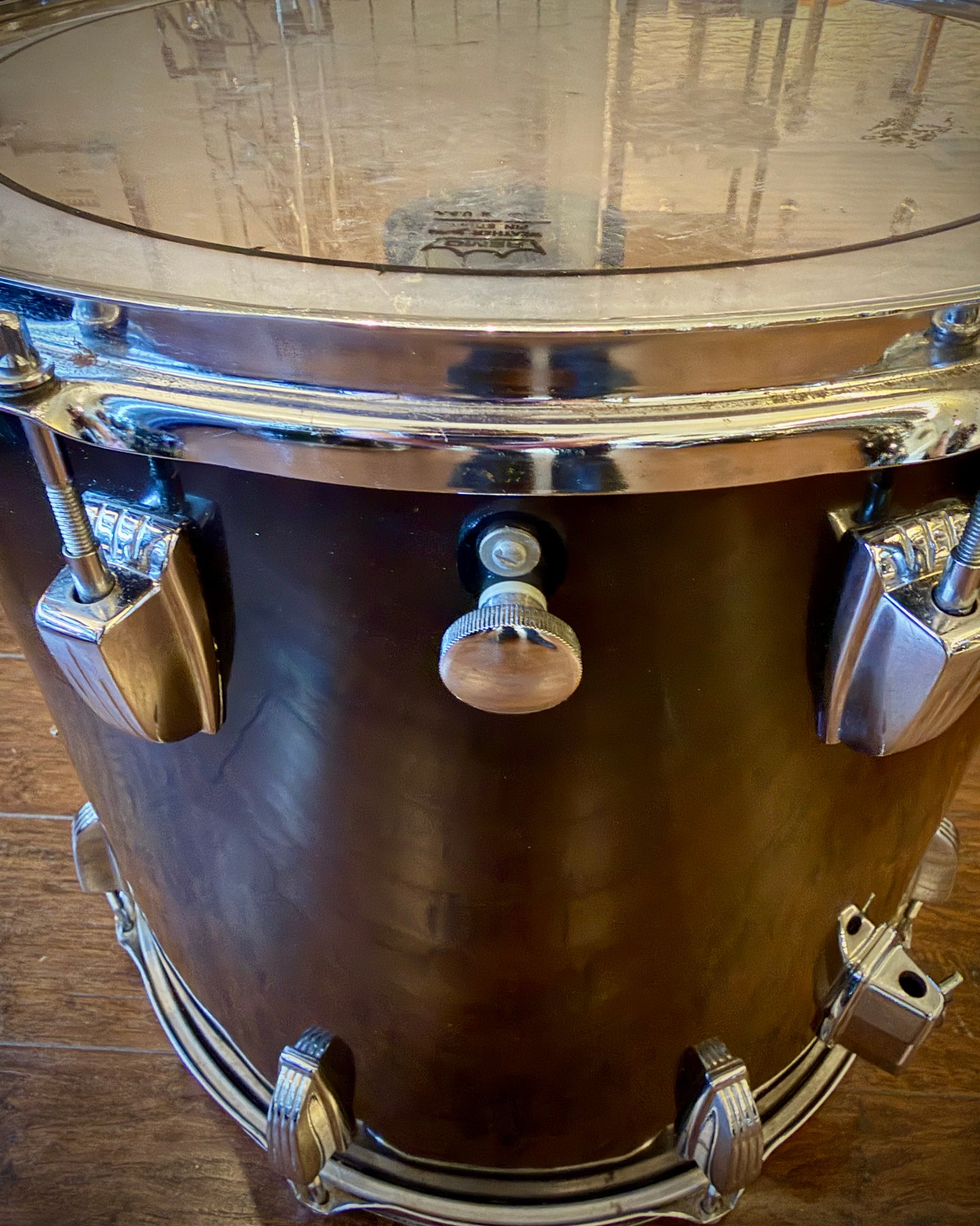 Ludwig 16" Tom (B/O Pointed Badge) 1970's - Black Cortex