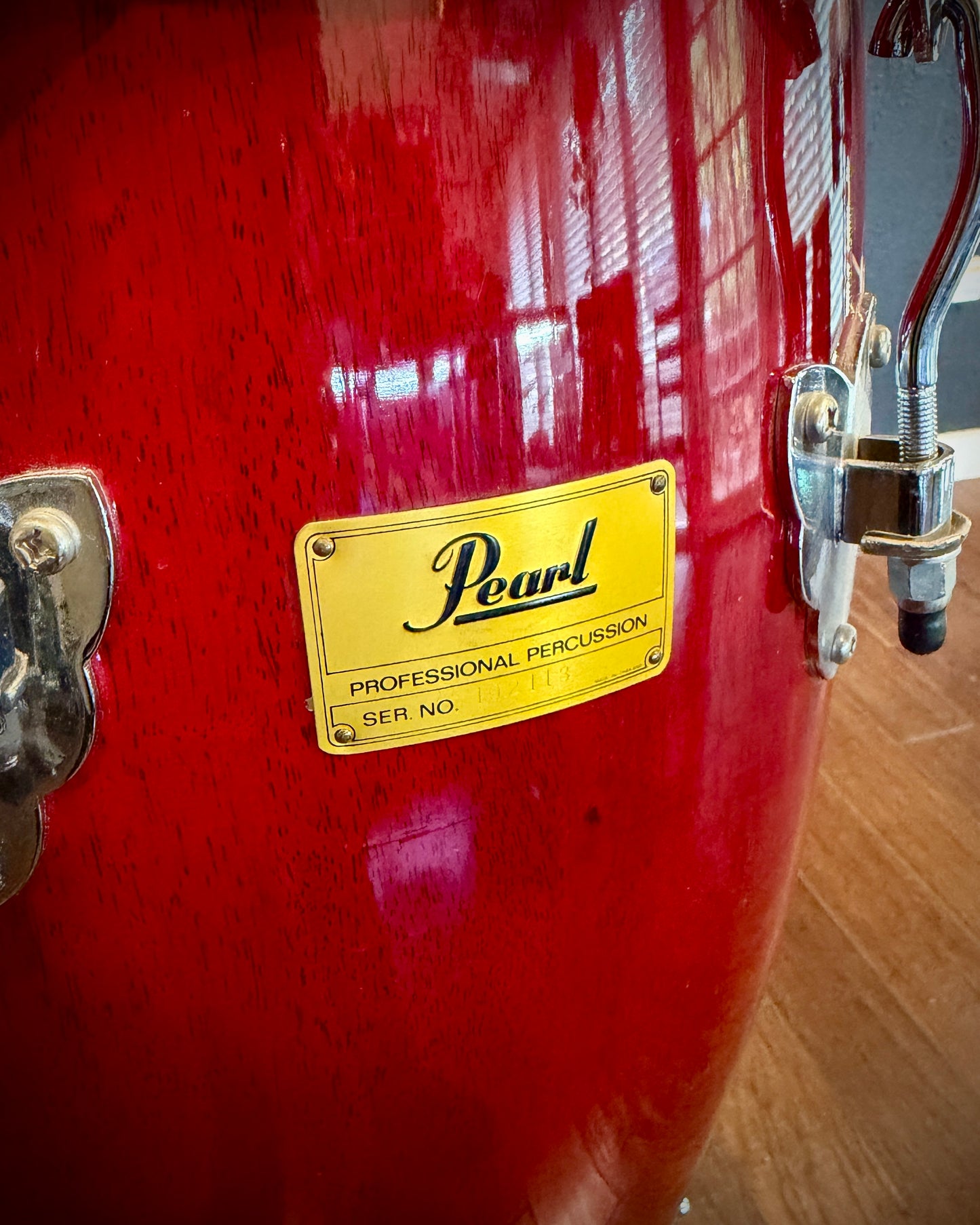 Pearl Professional Series 10" Conga 1990s - Cherry Red w/ Stand