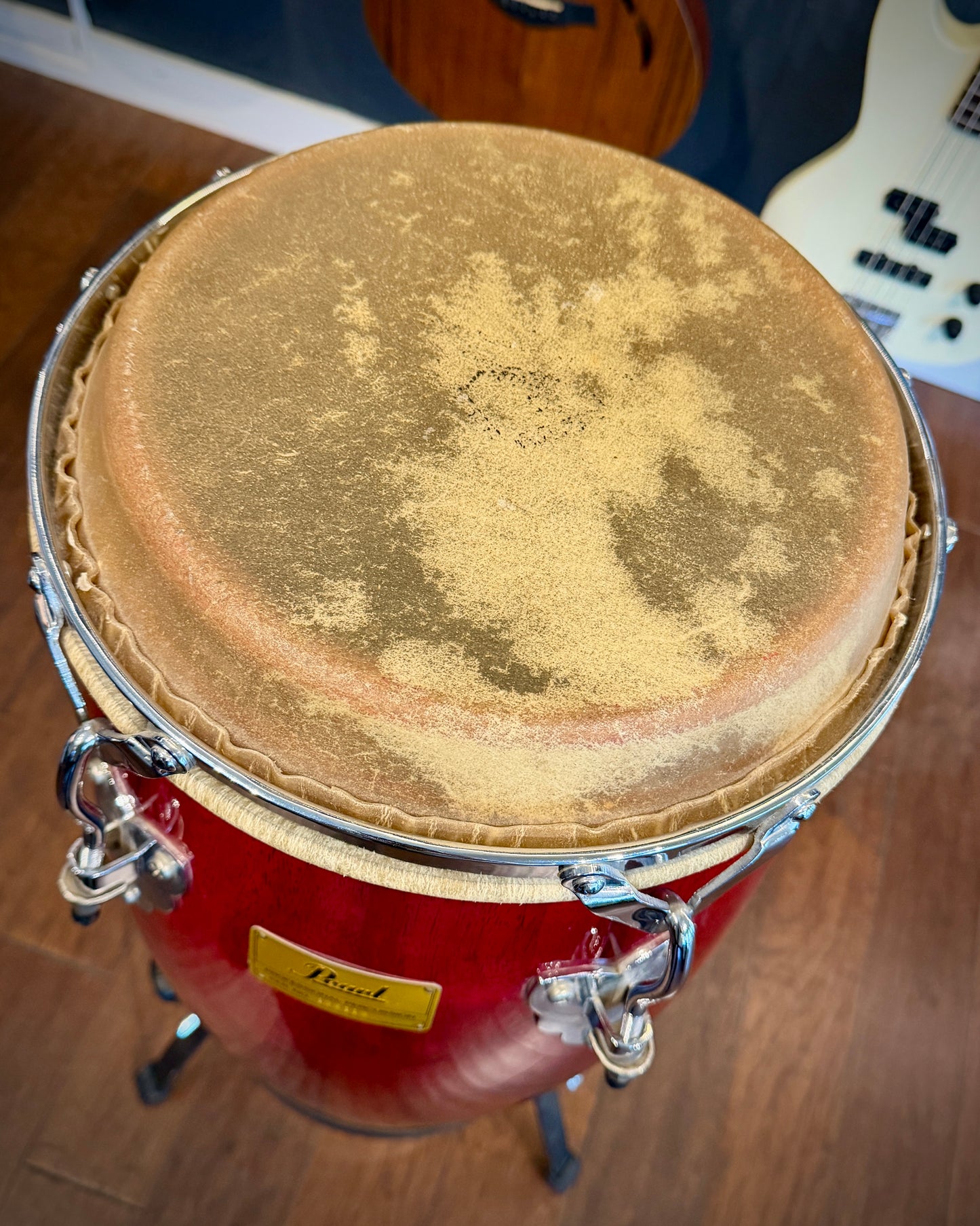 Pearl Professional Series 10" Conga 1990s - Cherry Red w/ Stand