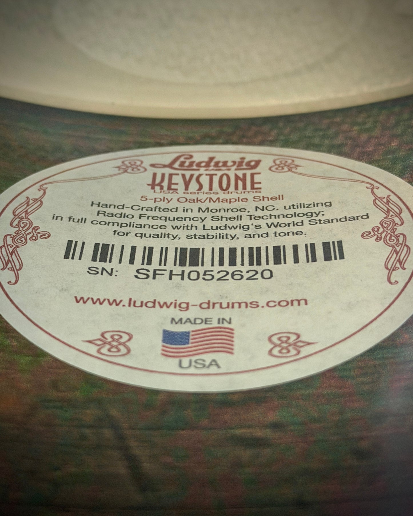 Ludwig Keystone 8x14" Oak/Maple Snare Drum - Black