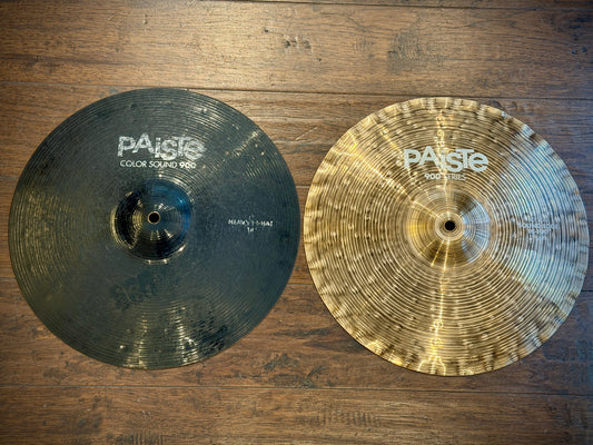 Paiste 14" Color Sound 900 Top (Black) w/ Paiste 14" Sound Edge 900 Series Bottom