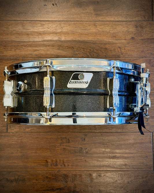 Ludwig 5x14" LM404 Acrolite Aluminum Snare Drum - Black/White Badge - Black Galaxy
