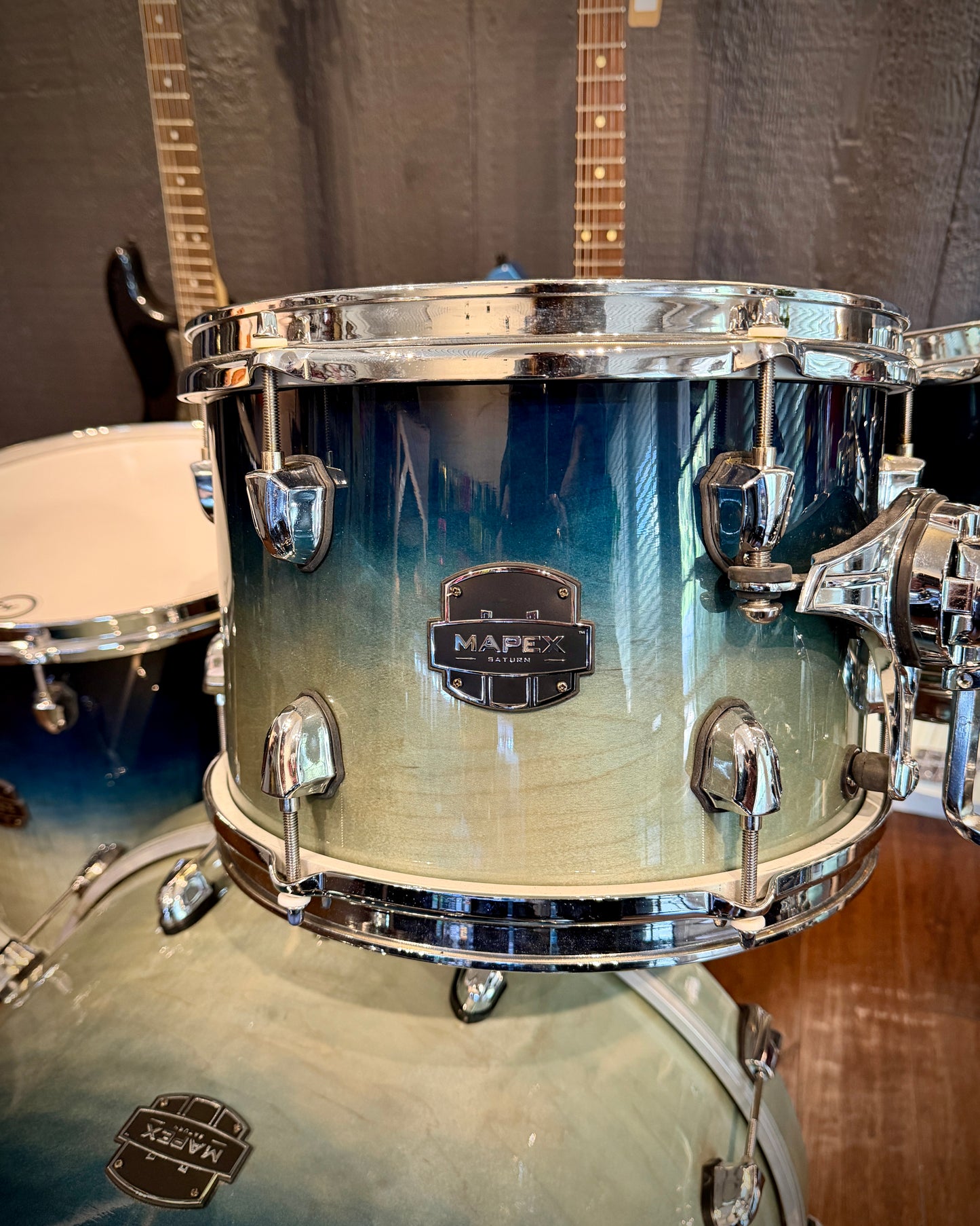 Mapex SR529XU Saturn Rock 10/12/16/22" 4-Piece Drum Set - Teal Blue Fade