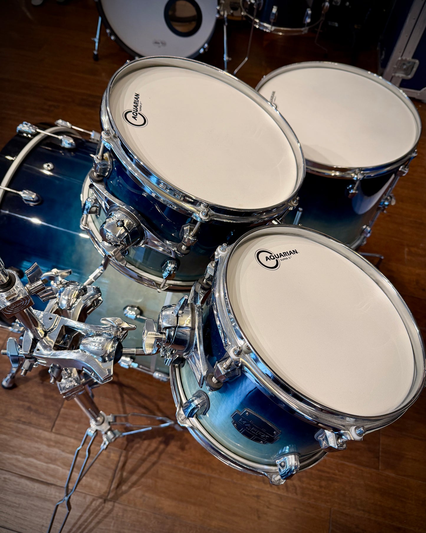 Mapex SR529XU Saturn Rock 10/12/16/22" 4-Piece Drum Set - Teal Blue Fade