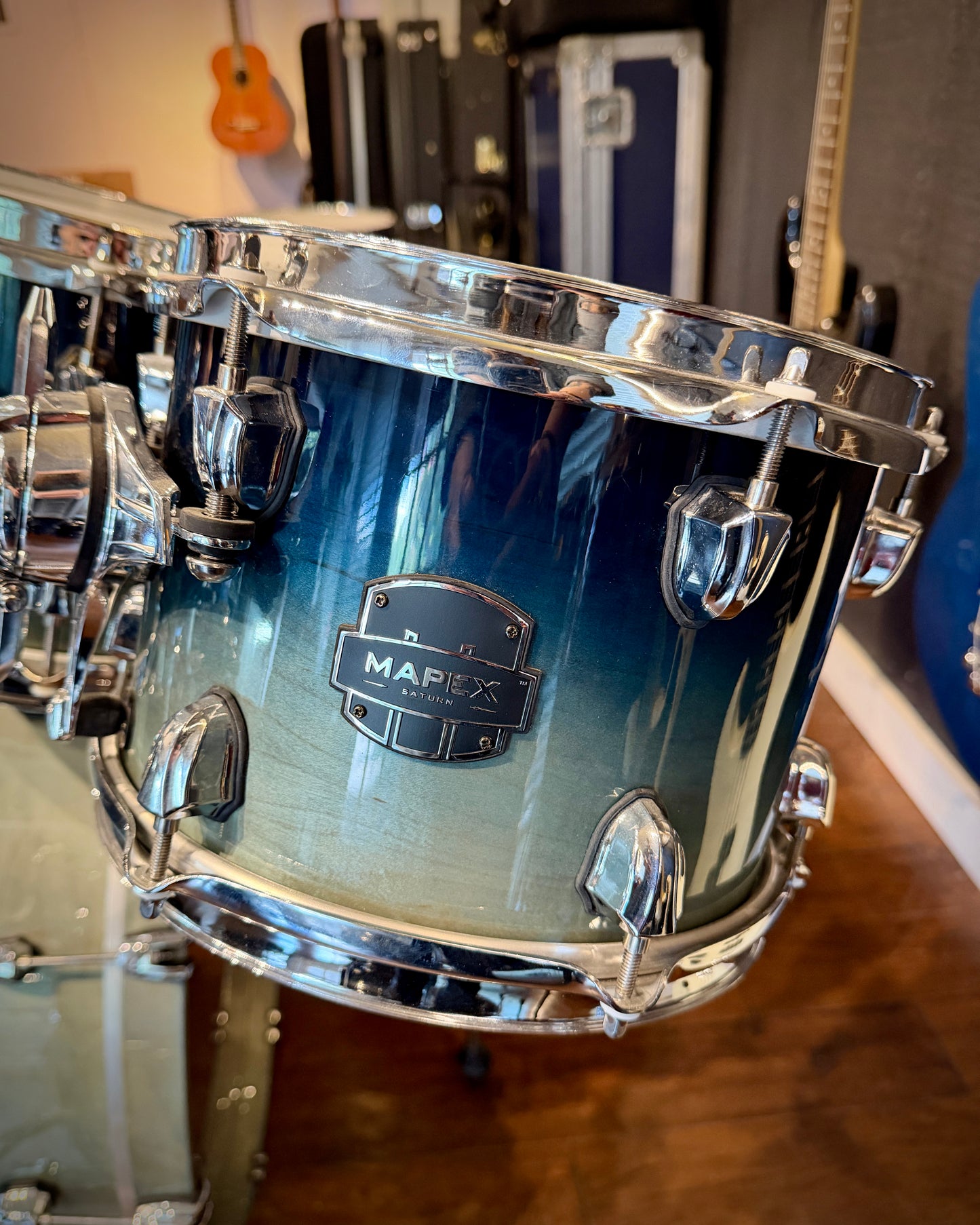 Mapex SR529XU Saturn Rock 10/12/16/22" 4-Piece Drum Set - Teal Blue Fade