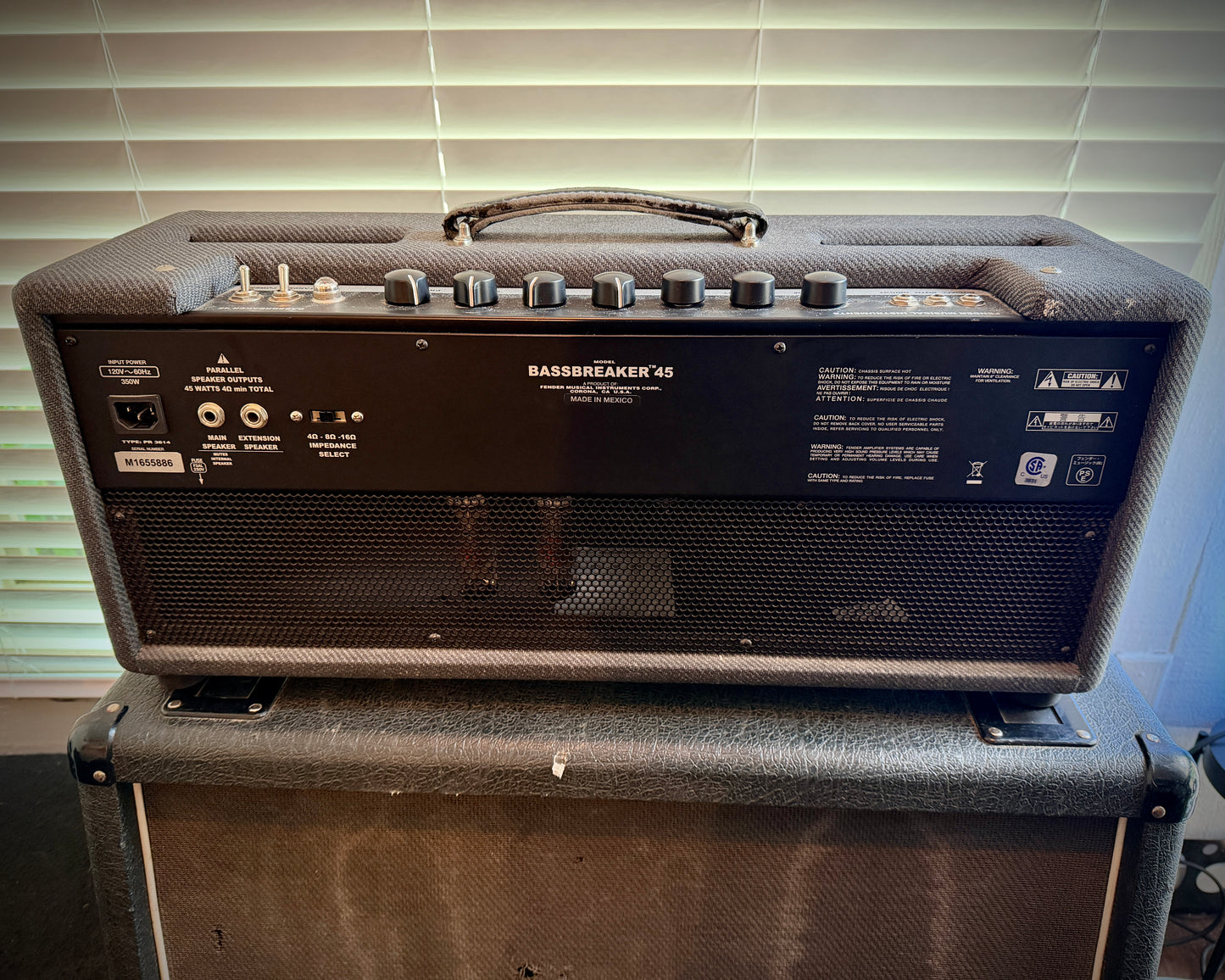 Fender Bassbreaker 45 2-Channel 45-Watt Guitar Amp Head - Gray Tweed