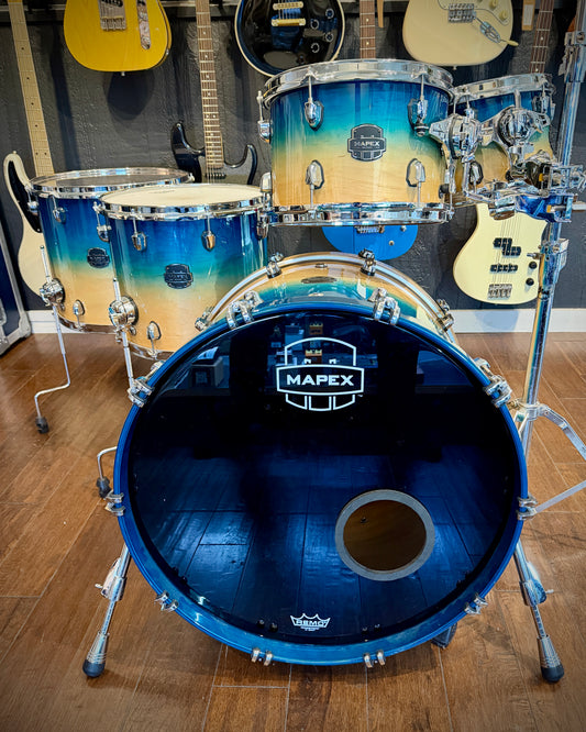 Mapex SR628XU Saturn Studioease 10/12/14/16/22" 5-Piece Drum Set - Aqua Fade