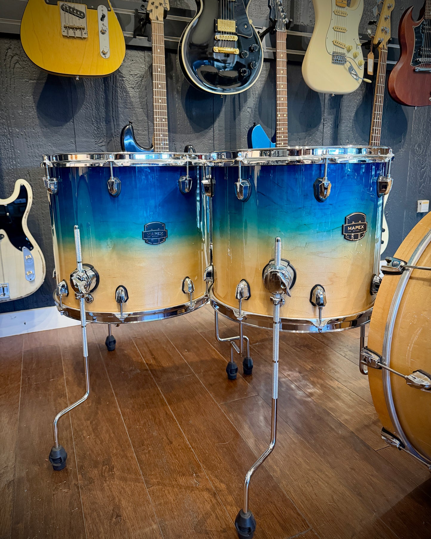 Mapex SR628XU Saturn Studioease 10/12/14/16/22" 5-Piece Drum Set - Aqua Fade