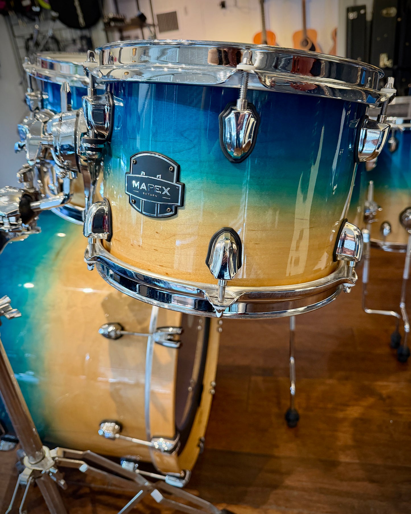 Mapex SR628XU Saturn Studioease 10/12/14/16/22" 5-Piece Drum Set - Aqua Fade