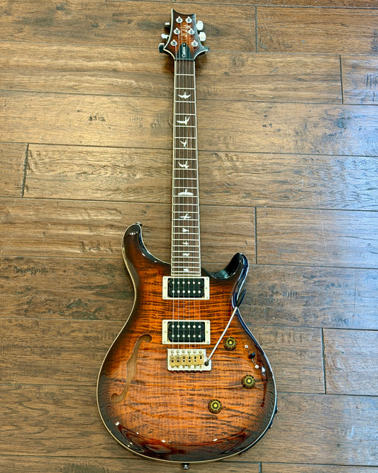 PRS SE Custom 24 Semi-Hollow Piezo - Orange Tiger Smokeburst