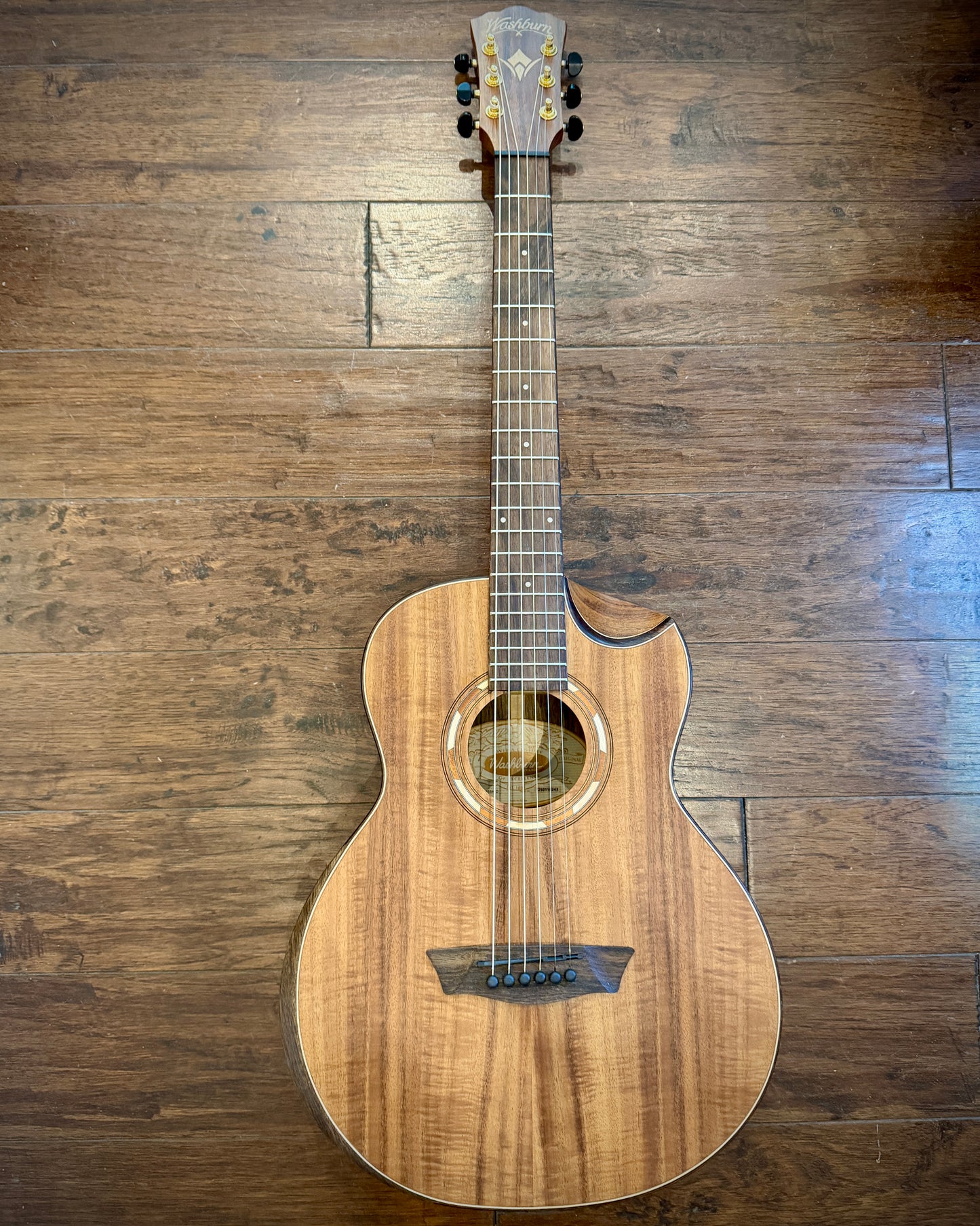 Washburn Comfort G-Mini 55 Koa Acoustic Guitar - Satin w/ Branded Gig Bag