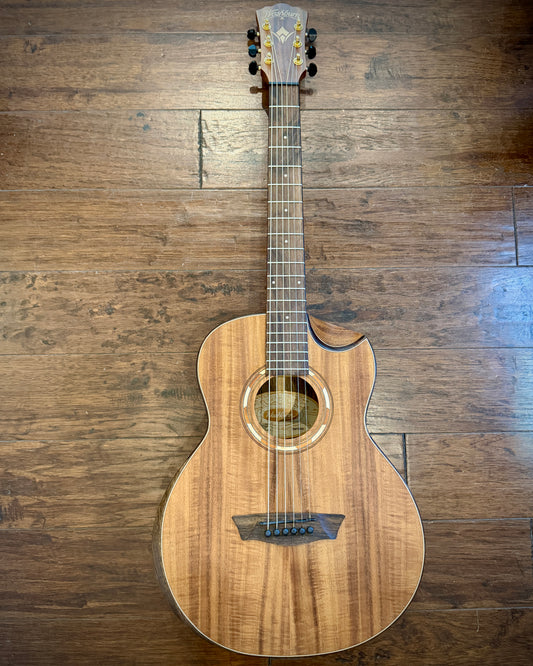 Washburn Comfort G-Mini 55 Koa Acoustic Guitar - Satin w/ Branded Gig Bag
