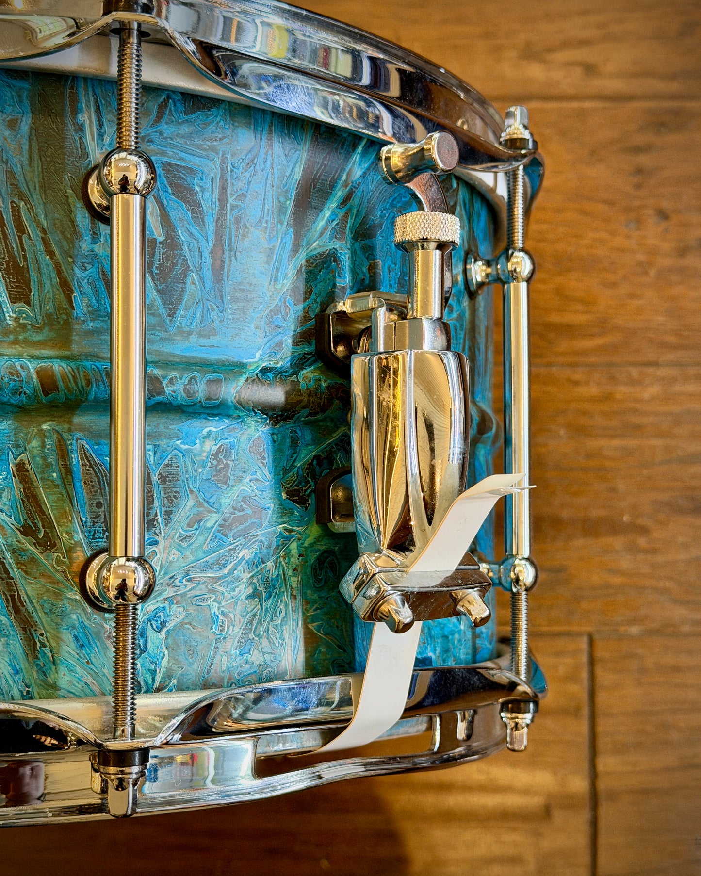 Pork Pie PP7X13PB Patina Brass 7x13" Snare Drum - Tube Lugs - with/ Ahead Snare Bag