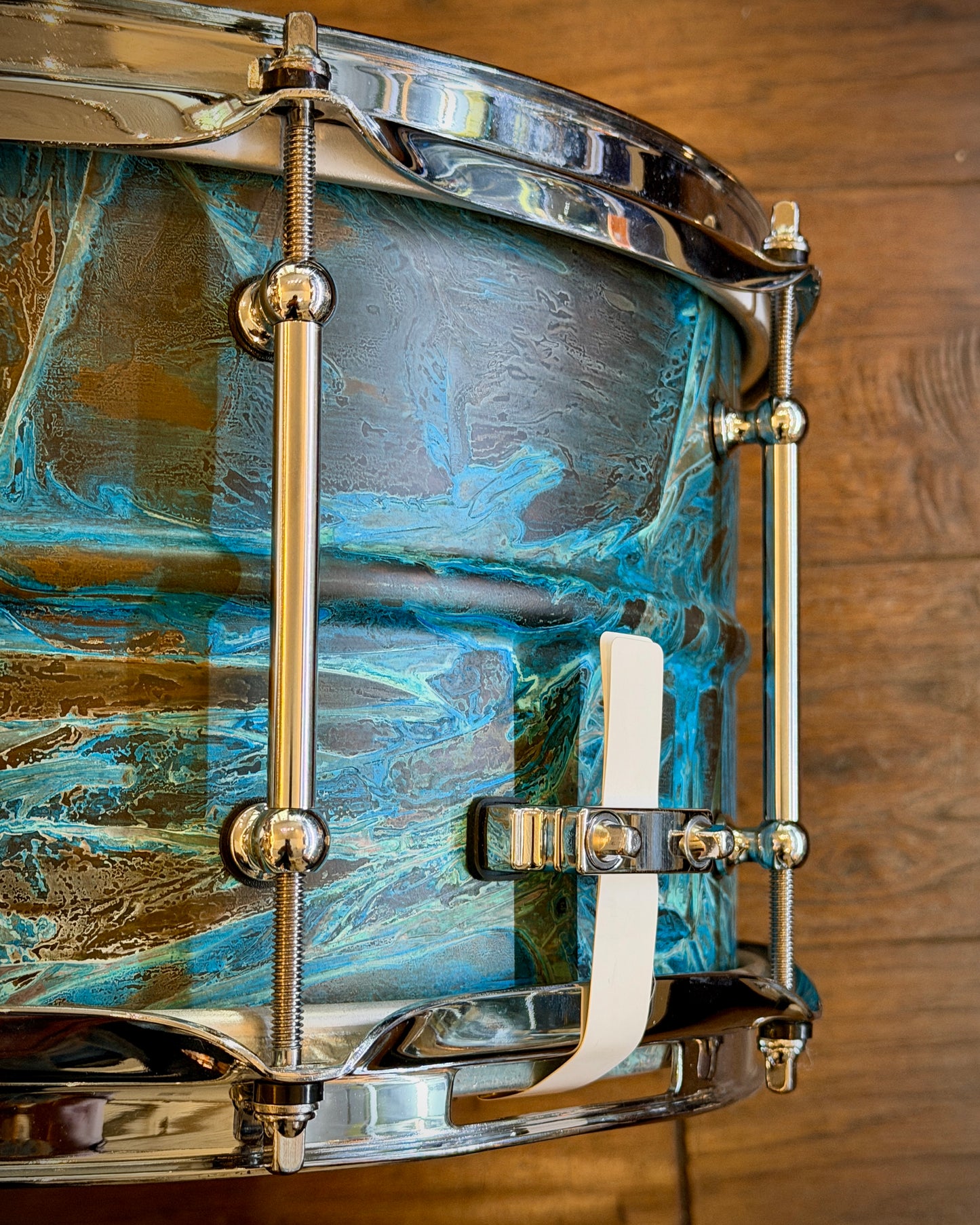 Pork Pie PP7X13PB Patina Brass 7x13" Snare Drum - Tube Lugs - with/ Ahead Snare Bag