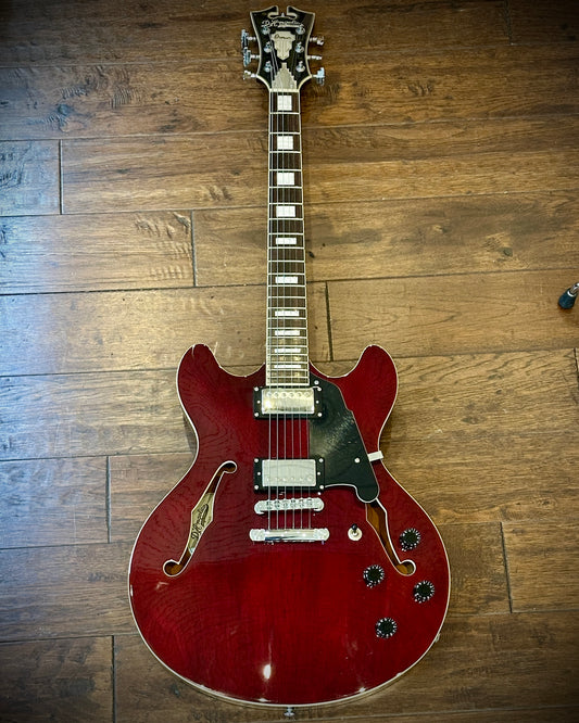 D'Angelico Premier DC Semi-Hollow w/ Stop-Bar Tailpiece - Trans Wine - includes Branded Gig Bag